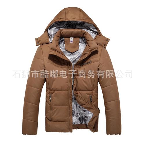 石獅棉衣冬裝加厚棉服純色脫卸帽棉衣男廠家爆款大碼棉襖一件代發